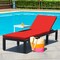 Costway Patio Rattan Lounge Chair Chaise Recliner Adjust Cushion Cover